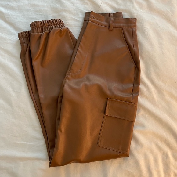 Missguided Pants - Tall Faux Leather Trousers